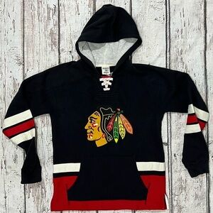 Kids Boys Chicago Blackhawks CCM Stitched Hoodie Sweatshirt